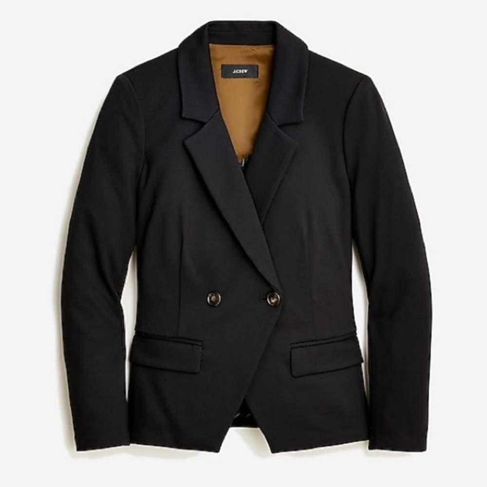 J Crew Devon Black Ponte Blazer Jacket Women's Size 8